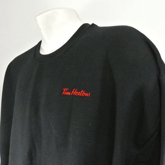 TIM HORTONS Black Sweatshirt Employee Uniform Shirt Size S Small - Picture 1 of 12